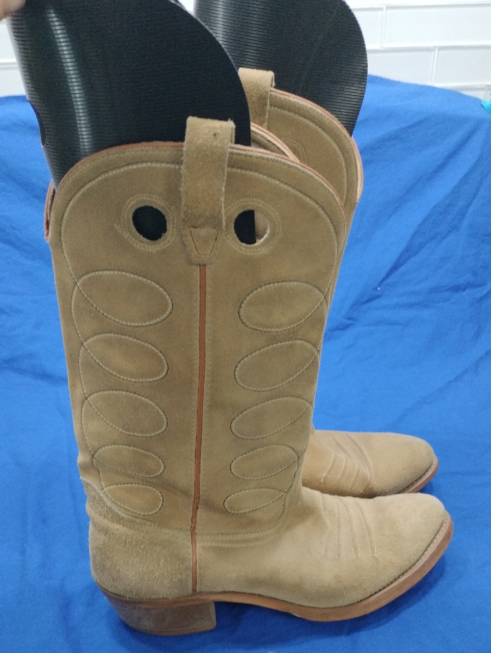 Vintage 70's Western Suade Cowboy Boots